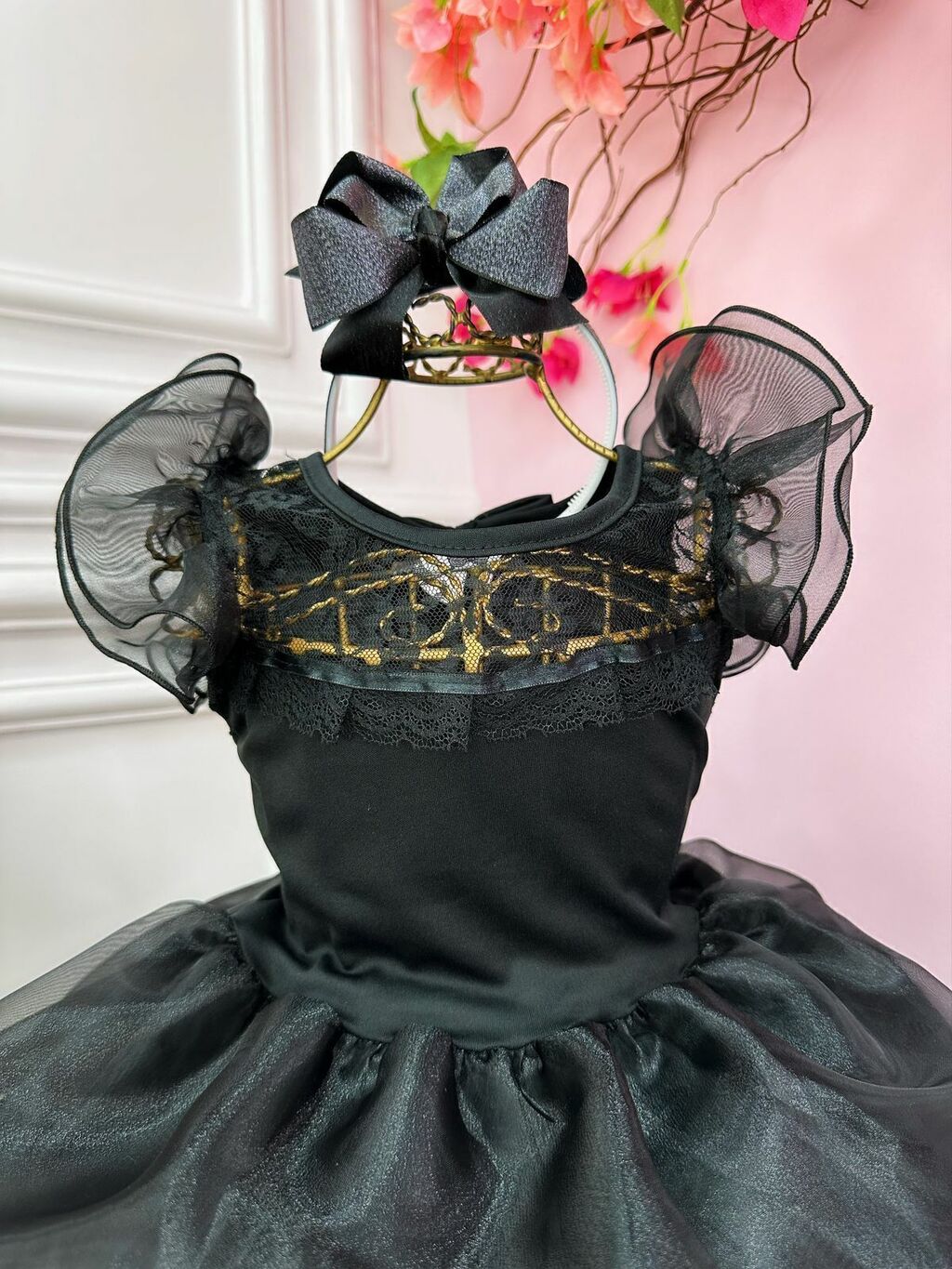 Vestido infantil best sale festa preto