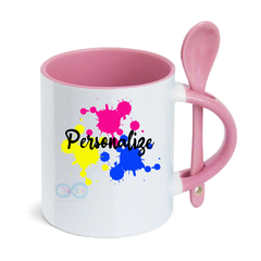 Caneca Cerâmica com Colher - Personalizada