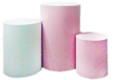 Locação de Trio de Cilindros com Capas - Rosa e branco