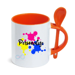 Caneca Cerâmica com Colher - Personalizada - loja online