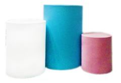 Locação de Trio de Cilindros com Capas - Rosa, azul e branco