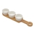 CJ 3 PETISQUEIRAS PORCELANA C/SUPORTE BAMBU 33cm - comprar online