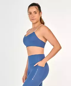 Top alças finas AG - Azul denim