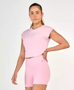 Cropped tule costas AG - Rosa - comprar online