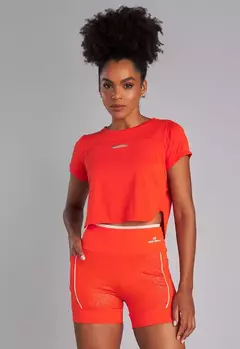 T-SHIRT CROPPED AIR - VERMELHA - Pollyfit