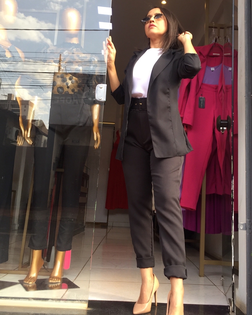 Maxi Blazer Alfaiataria Preto