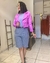 Blazer Cropped Alfaiataria Lavanda na internet