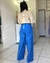 Calça Pantalona Alfaiataria Cinto Azul - loja online