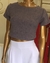 Cropped Alongado Linho Rustico Cinza