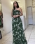 Vestido Longo Nula Manga Verde Estampado - loja online