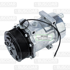 Compressor 7H15 8PK 119mm Passante Horizontal 12v