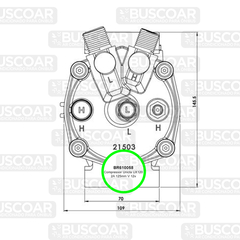 Compressor Unicla UX120 2A 125mm V 12v - BUSCOAR Ar Condicionado para Ônibus