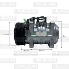 Compressor 10P15 8PK 120mm Ford Cargo 24v - BUSCOAR Ar Condicionado para Ônibus