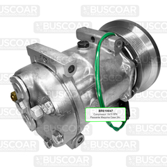 Compressor 7H15 8PK Passante Maquina Case 24v - BUSCOAR Ar Condicionado para Ônibus