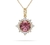 Gargantilha Rosa dos Ventos Turmalina Rosa & Diamantes em Ouro 18k