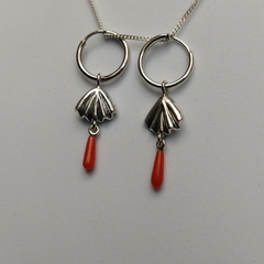 Aros con Coral Rojo - Joan Marco Joyería