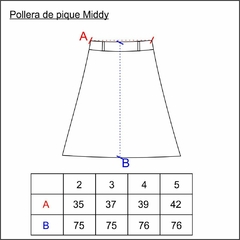 Pollera de pique Middy - tienda online