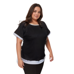 Blusa Plus Size com manga curta canelado - comprar online