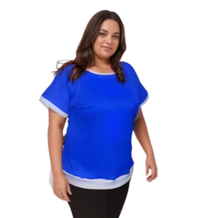 Blusa Plus Size com manga curta canelado - EMPORIO J