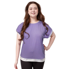 Blusa Plus Size com manga curta canelado - comprar online