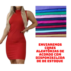 KIT C/3 Vestidos Gola Alta Canelado - comprar online