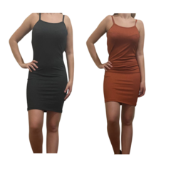 KIT C/2 Vestidos Alcinha Canelado - loja online