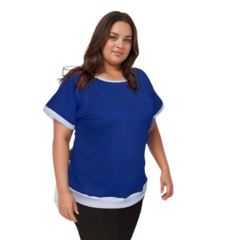 Blusa Plus Size com manga curta canelado - EMPORIO J