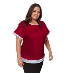 Blusa Plus Size com manga curta canelado - loja online