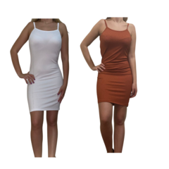 KIT C/2 Vestidos Alcinha Canelado - loja online