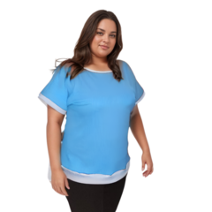 Imagem do Blusa Plus Size com manga curta canelado