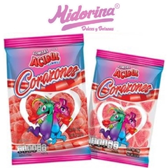 Corazones mini cereza azucaradas