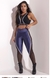 Legging Shine Fitness Azul com Tule 3338953