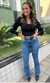 CROPPED FRANZIDO COM MANGA BORDADA - MV fashion