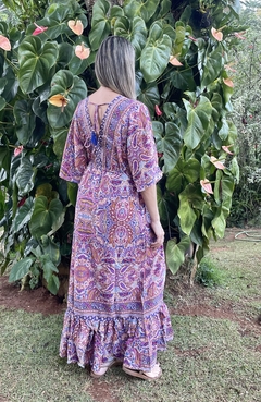 Vestido Longo de Seda Indiana - Mudras Art