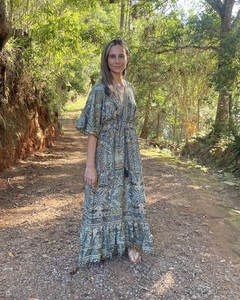 Vestido Longo de Seda Indiana