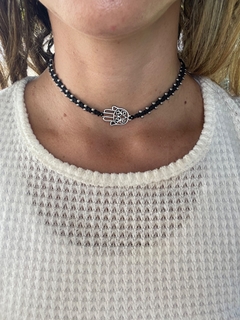 Colar Choker Mão de Fátima/ Macrame