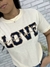 T-shirt algodão estampa love - Jacke Modas