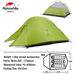 Barraca Naturehike CloudUP 3P 20D Ultralight - loja online