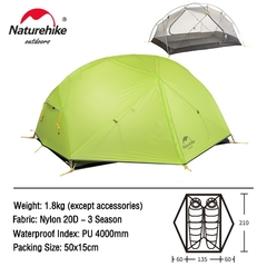 Barraca Naturehike Mongar 2P 20D Ultralight - loja online