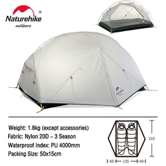 Barraca Naturehike Mongar 2P 20D Ultralight