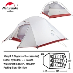 Barraca Naturehike CloudUP 3P 20D Ultralight - Loja do Mochileiro | Equipamentos Outdoor