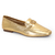 MOCASSIM COURO COM BRIDAO WJ - 106-OURO - 36