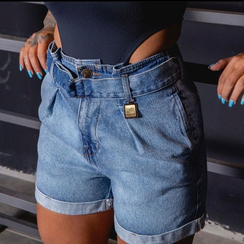 Short Jeans Feminino Cós Alto