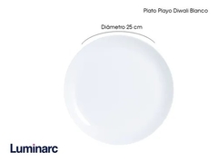 Plato Playo Diwali Blanco 25 cm x12 unidades - comprar online