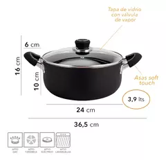 Cacerola Hudson Teflon 24 CM - comprar online