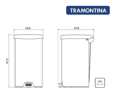 Cesto Tacho Basura Tramontina Acero Inoxidable Pedal 20 L en internet