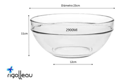 Bowls Batidor Vidrio Grande 2900ml Rigolleau Reposteria x6 uni - comprar online