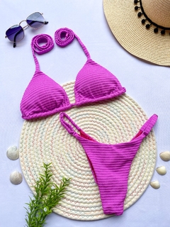 Conjunto Cortiniha Santorini Fucsia