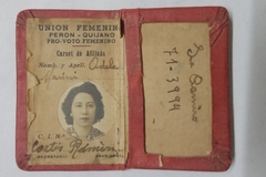 Carnet de Afiliada - Union Femenina - Perón/Quijano - Pro voto femenino - comprar online