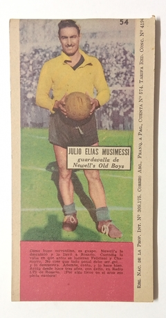 Rayo Rojo - N°54 - 16 de Octubre de 1950 - Julio Elias Musimessi (Newell's) - comprar online